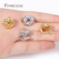 Fashion Rhodium/18K Gold Plated Metal Twist Round Earrings Clasps Hooks Fasteners  Handmade DIY Creative Earring Accessories DIY accessories and other