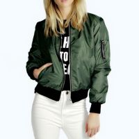 Female Flight Army Green Bomber Jacket Women Punk Sport Jacket Womens Coat Clothes Ladie Round Neck Thin Jackets