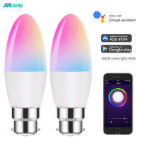 สมาร์ท WiFi LED เทียนหลอดไฟ B22ดาบปลายปืน5วัตต์ RGB อบอุ่นเย็นวันสีขาว Dimmable โคมไฟ Timing การควบคุมเสียงโดย Tuya Alexa Home