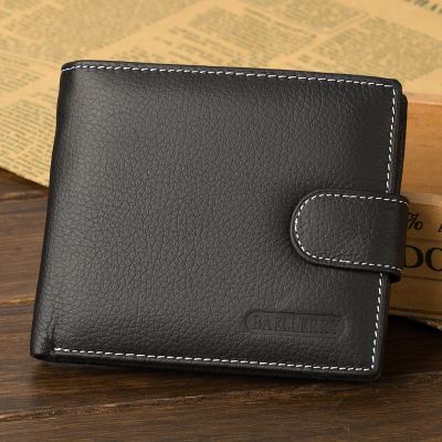 Brand Genuine Leather Men Wallets Design High Quality Wallets with Coin Pocket Purses Gift For Men Card Holder Bifold Male Purse