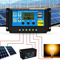 SMAC โซล่าชาร์จ คอนโทรลเลอร์ 12/24V 10A PWM Solar Charge Controller Duaal USB 5VDC 2A Max