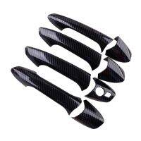 Car Exterior Door Handle Cover Trim Cap Set Carbon Fiber Texture Fit For Mercedes Benz W246 W204 W212 X204 W166 W117 LHD Black