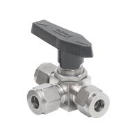 Fit 3 6 8 12mm 1/4" OD Tube Tee T-Port Ball Valve Compression Union 304 Stainless Steel For Propane Fuel Water Oil Gas