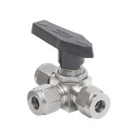 Fit 3 6 8 10 12mm 1/8" 1/4" 3/8" 1/2" OD Tube Tee L-Port Ball Valve Compression Union 304/316 Stainless Prop