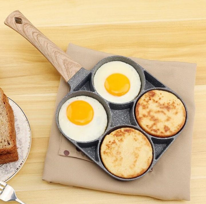 Homemade frying pan egg burger pan, mini nonstick pan, pancake mold  omelette artifact four-hole frying pan breakfast