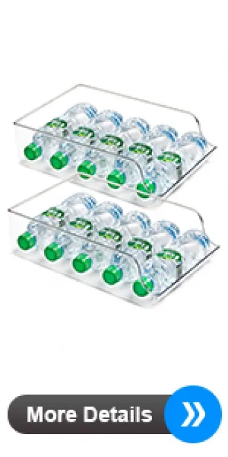 4 Pack Stackable Bottle Holder Storage Rack, Vtopmart Plastic Water Bottle  Organizer, Clear