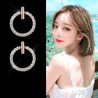 COCOJEWELRY Korean Simple 925 Silver Needle Earrings Zircon Rhinestone Stud Earrings For Women Girls Ins Fashion Jewelry