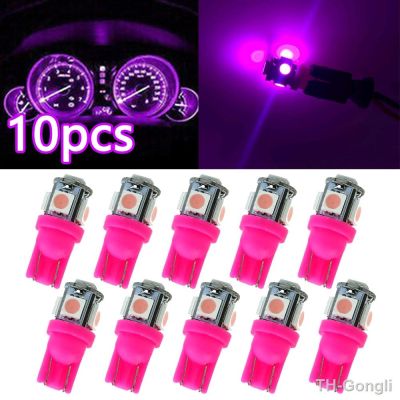 【hot】⊕  10pcs Pink T10 158 192 194 W5W 5050 SMD 5 Car Wedge Tail Side Lights Lamp Bulb License Map Accessories