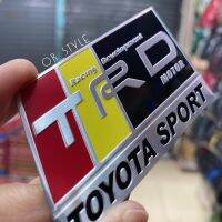 โลโก้ TRD เพลทอลูมิเนียมบาง ขนาด 8.5x4.5cm