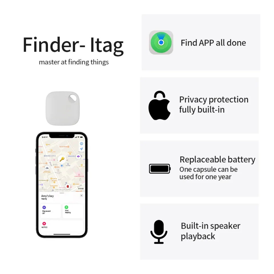 Udflugt mister temperamentet Kænguru Bluetooth GPS Tracker for Apple Air Tag Replacement via Find My to Locate  Card Wallet Keys Kids Dog Finder MFI Smart iTaghot | Lazada PH