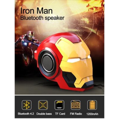 Iron Man ลำโพงบลูทูธไร้สายบลูทูธ V4.2 ลำโพงเพลง MP3 FM วิทยุสนับสนุน TF สำหรับโทรศัพท์ PC