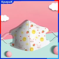 KpapaK แผ่นมาส์กหน้าเชือกคล้องหู4ชั้นแบบปรับได้,บรรจุภัณฑ์อิสระ3D หน้ากากสามมิติสำหรับเด็กผู้ชายและเด็กแรกเกิดเด็กผู้หญิงหน้ากากพิมพ์ลายการ์ตูน