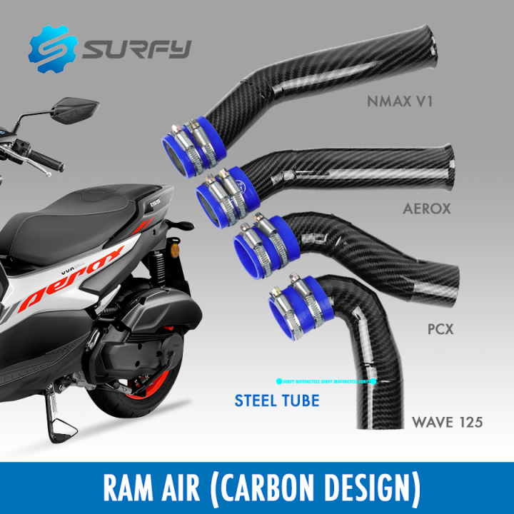Motorcycle Ram Air Carbon Design Stainless For Wave125 Nmax PCX Aerox ...