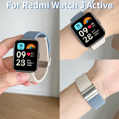 Braided Solo Loop for Redmi Watch 3 Active Watch Strap Elastic Nylon Adjustable Belt Bracelet Redmi Watch3 Active Watch Strap
