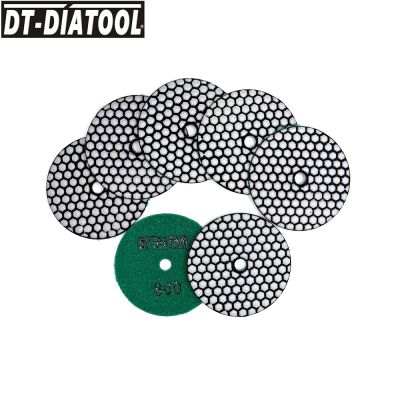 DT-DIATOOL 7pcs/set Dry Polishing Pad 100mm Diamond Sanding Disc For Marble Concrete Floor Grinding Disc 800