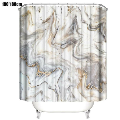 Art Marble Print Shower Curtain Modern Bathroom Washroom Decor Thick Bathtub Cover-curtains Waterproof Bathroom Curtains W