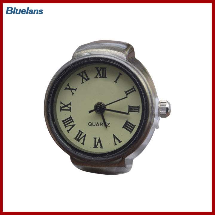 Bluelans®นาฬิกาควอตซ์อะนาล็อกแหวนใส่นิ้วสไตล์วินเทจสำหรับสวมใส่ทุกวันสวยงามนาฬิกาแหวน