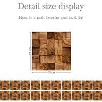 ﹍♦✙ Imitation Wood Grain Tile Stickers Retro Brick Pattern Floor Stickers Home Decoration Self-Adhesive Waterproof DIY Wall Stickers