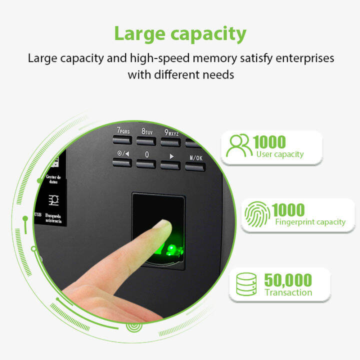 ZKTeco Biometrics Face Recognition Fingerprint Time Card Attendance ...