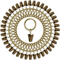 ✜ 40 Pack Vintage Curtain Clips Strong Metal Decorative Rustproof Drapery Curtain Ring With Clip Bronze Color