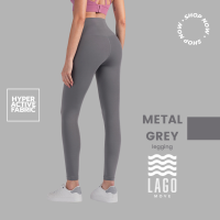 [LAGO Legging] - สีเทา Metal Grey กางเกงออกกำลังกาย กางเกงกีฬา ขายาว เลกกิ้ง