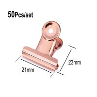 50Pcs/Set 21mmx23mm Round Metal Grip Clips Ticket Paper Stationery Bulldog Spring Clip 4 Color For Tags Bags Office School Gift