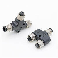 M12ถึง2 M12 Y-Type T-Type L-Type Adapter 2 3 Pin 4Pin 5Pin 6Pin 12Pin อิเล็กทรอนิกส์ Power Connector ชายหญิงปลั๊กการบิน