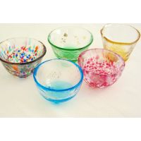 【Special Limited Sale】JAPAN Aderia Tsugaru Vidro Sake (Rice Wine) Glasses, 5 Colorful Mini Glass Set