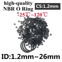 【CW】 50pcs Black O Ring Gasket CS 1.2mm ID1.2mm   26mm NBR Automobile Nitrile Rubber Round O Type Corrosion Oil Resistant Seal Washer