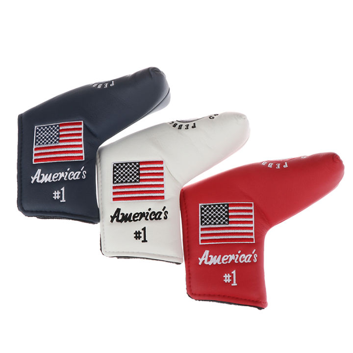 guliang630976-ฝาครอบไม้กอล์ฟ1x-ฝาครอบพัตเตอร์สำหรับ-pebble-beach-putter-us-flag