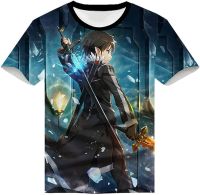 WANHONGYUE Anime Sword Art Online Kirito SAO 3D Printed T-Shirt Adult Cosplay Funny Short Sleeve Tee Tops