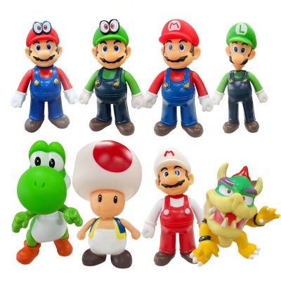 🧡โมเดลสำหรับสะสมสุดสร้างสรรค์ตุ๊กตา Mario Luigi Yoshi ฟิกเกอร์อนิเมะยอดนิยมรูปแบบของเล่นสำหรับของขวัญวันเกิดเด็ก