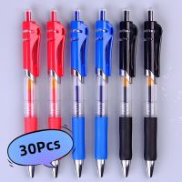 ปากกาหมึกเจลแบบพับเก็บได้ความจุมาก30ชิ้น/ล็อตขนาด0.5มม. สีดำสีน้ำเงินสัญลักษณ์สีแดงสำนักงานโรงเรียนปากกาปากกาคาร์บอนปากกา