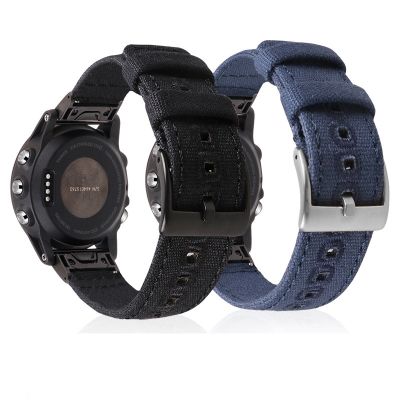 ❧ 26mm Durable Canvas Quick Fit Watch Band Strap for Garmin Fenix 5X Plus 6X Pro 7X /Fenix 3/3 HR Watchband