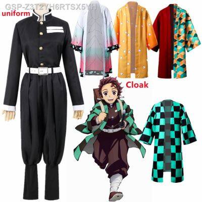 คอส☬อสูรฆ่า Uniforme Traje Para Crianças Manto Anime Kimetsu No Yaiba Kisatsutai Kamado Tanjirou Agatsuma ZEN