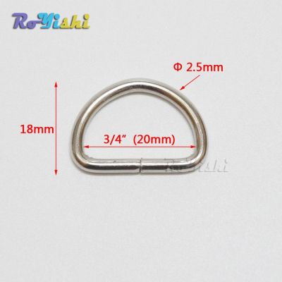 【cw】 10pcs/pack 3/4 quot;(20mm) Nickel Plated D Ring Semi Ring Ribbon Clasp Knapsack Belt Buckle ！