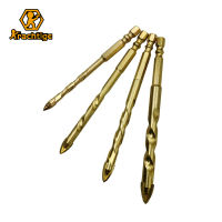 Krachtige 4Pcs ยาวแก้วเจาะ Bits ชุด Electrophoretic Gold กระบวนการเคลือบสำหรับเครื่องมือไฟฟ้า14 "Hex 6Mm 8Mm 10Mm 12Mm