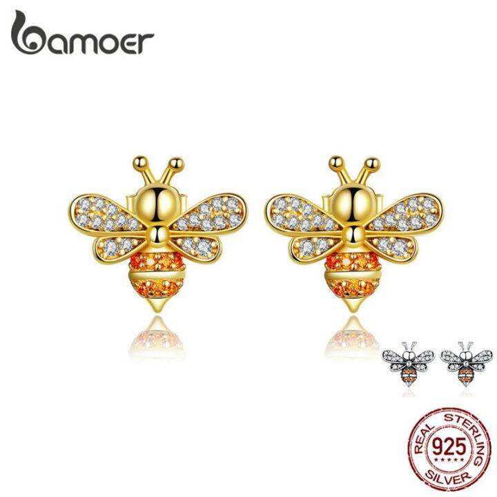 bamoer-baby-bee-stud-earrings-for-women-fashion-crystal-ear-studs-925-sterling-silver-jewelry-for-girl-anti-allergy-sce344th