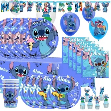 Lilo and Stitch Party Supplies, Stitch Birthday Party Decorations Include  Happy Birthday Banner,Tableware Set,Tablecover,Latex Balloons Set for  Stitch