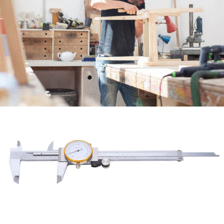 Dial Caliper Steel Silver Sliding Jaws Vernier Caliper for Metal