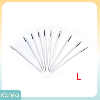 ✨ Konka 10pcs สีขาวดีมือ-ทาสีบางตะขอเส้นปากกาวาดศิลปะปากกาสีแปรง