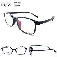 กรอบแว่นตา BOW รุ่น 8827-C1 เต็มกรอบสีดำเงา น้ำหนักเบา ใส่สบาย Vintage มีบริการตัดแว่นสายตาราคาถูก