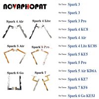 Novaphopat ปุ่มเปิดปิดปุ่มปรับระดับเสียงด้านข้างสายเคเบิ้ลยืดหยุ่นสำหรับ Infinix Tecno Spark 3 4 5 6 7 Pro Lite แอร์ KE5 KE5J KC8 KC8S KF6 KD6A KE7 Pouvoir 4 LC7เพาเวอร์2 LC8