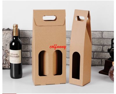 200 ชิ้น/ล็อต Fast Shipping กระดาษคราฟท์ถุงไวน์ Hot-stamping โลโก้แพคเกจ Oliver ขวดน้ำมันผู้ถือของขวัญ F062505-zptcm3861
