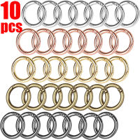 10pcs โลหะ O แหวนฤดูใบไม้ผลิ Clasps สำหรับ DIY เครื่องประดับเปิดรอบ Carabiner พวงกุญแจกระเป๋าคลิปตะขอสุนัขหัวเข็มขัด CONNECTOR-JieLOE