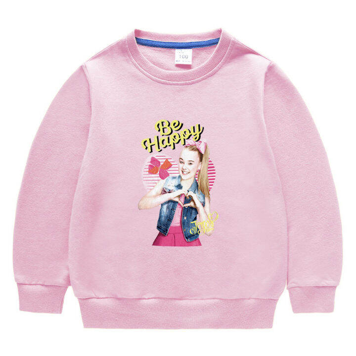 jojo-siwa-เสื้อผ้าเด็กใหม่ฤดูใบไม้ผลิและฤดูใบไม้ร่วงเสื้อกันหนาวสำหรับวัยรุ่นเด็กสาวเด็กวัยหัดเดินผ้าฝ้ายด้านบนรอบคอ-hoody-สันทนาการแขนยาว