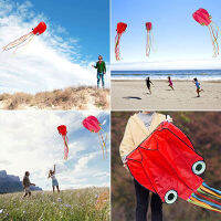 【cw】2 Pack High quality Rainbow Kite Red Mollusc Octopus with Long Colorful Tail for Outdoor Toys for Kids Kites nylon ripstop ki ！