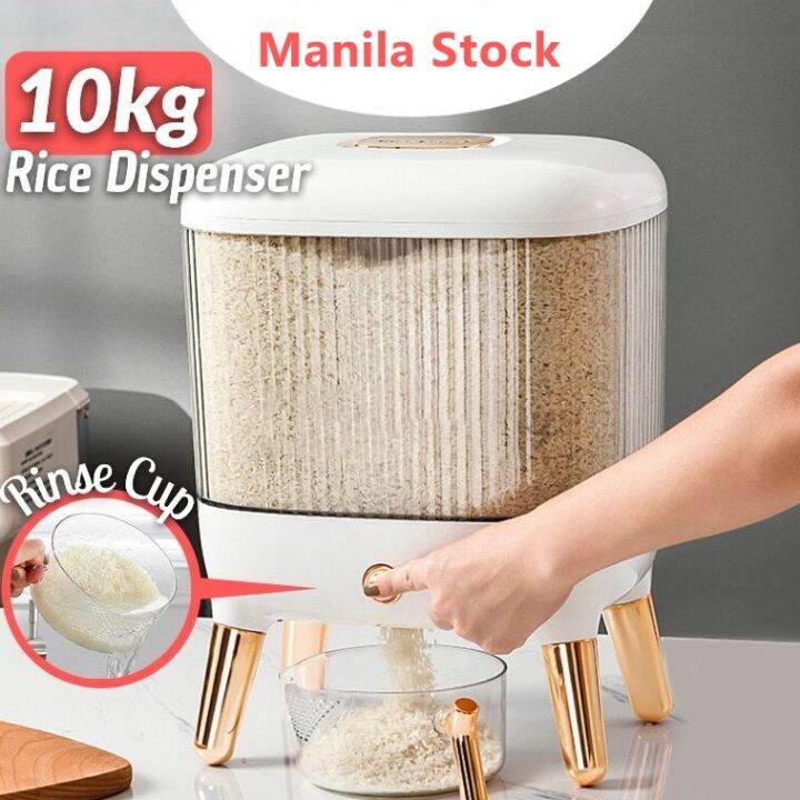 Rice Dispenser 10kg / Rice Dispenser and Storage With Measuring Cup