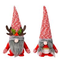 New Christmas Snow Hat Antlers Red Faceless Rudolph Doll Christmas Doll for Children