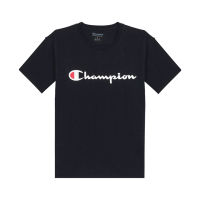 เสื้อยืดคอกลมแขนสั้นแฟชั่นพิมพ์ลายแบบเรียบง่าย Champion cursive logo  round neck short sleeve T-shirt regular line